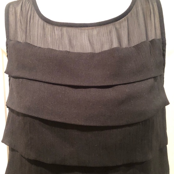 Forever 21 Black layered dress. Sheer top Size 6 - Picture 2 of 5